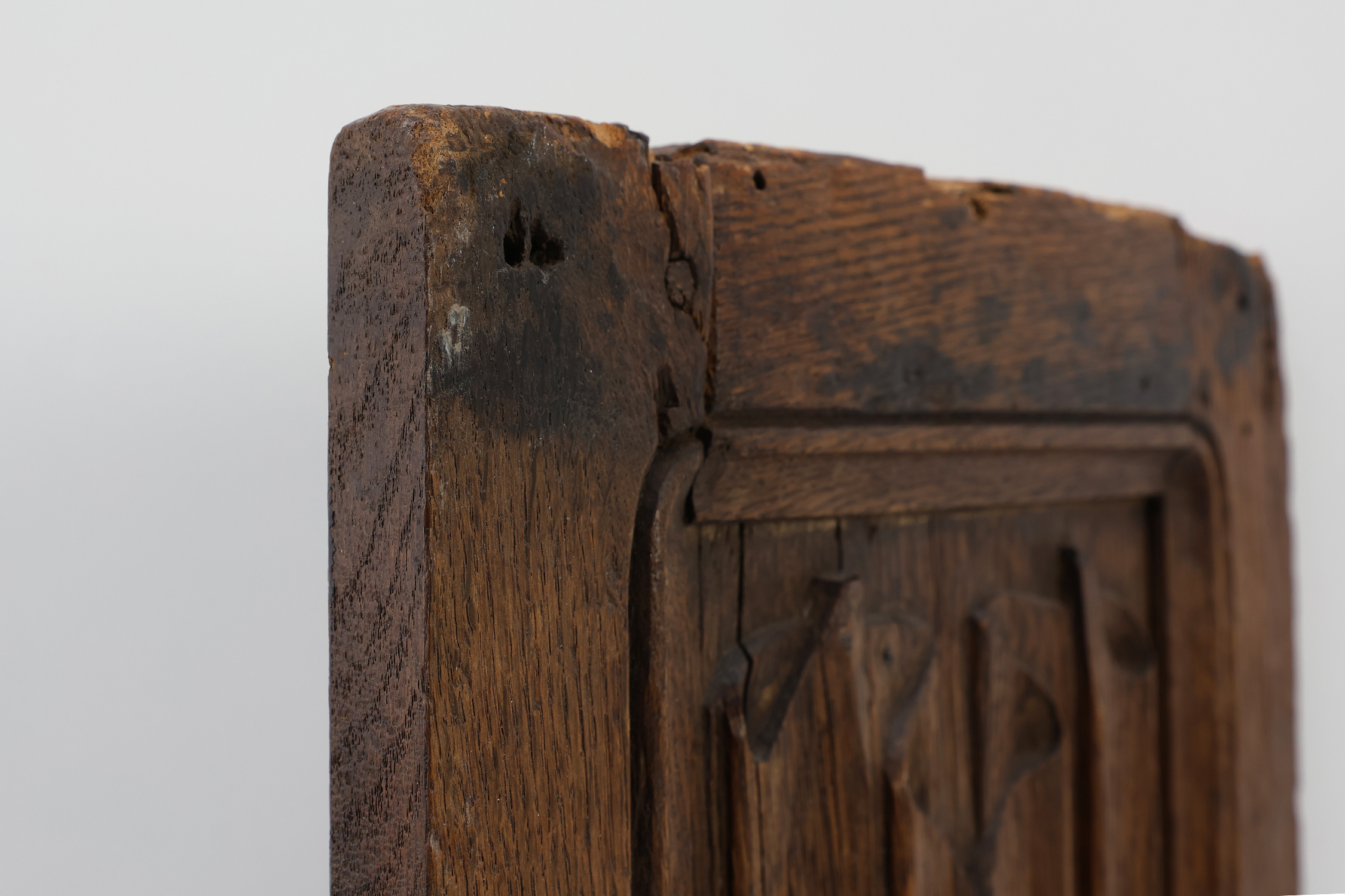 Early 16th Gothic century carved oak relief panel, Francethumbnail